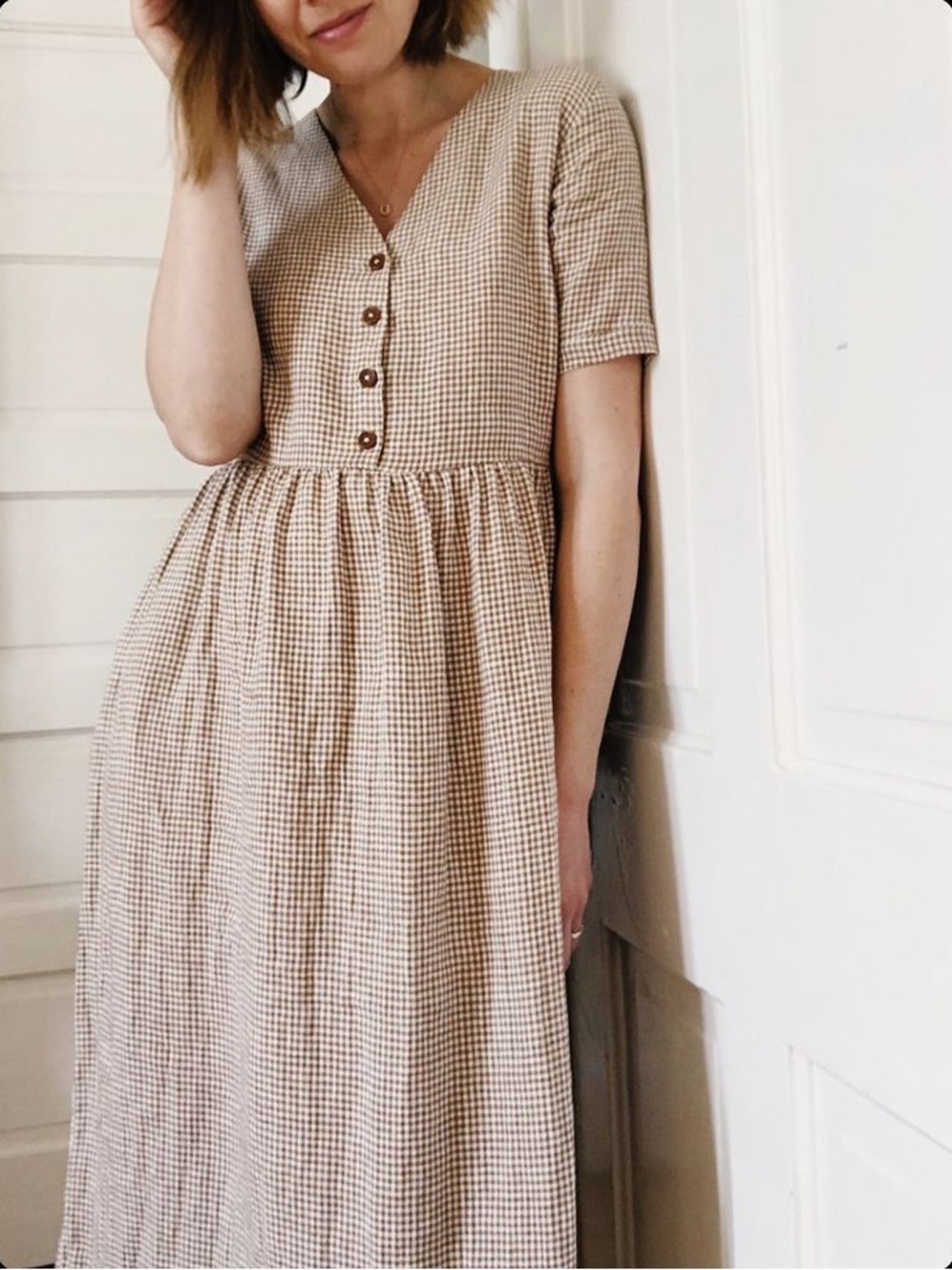 Rare Pyne & Smith 31 in Mushroom Check (Linen)